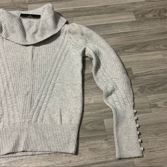 Tahari Grey Heather Pullover Turtleneck Sweater; medium Women’s - Picture 2 of 11